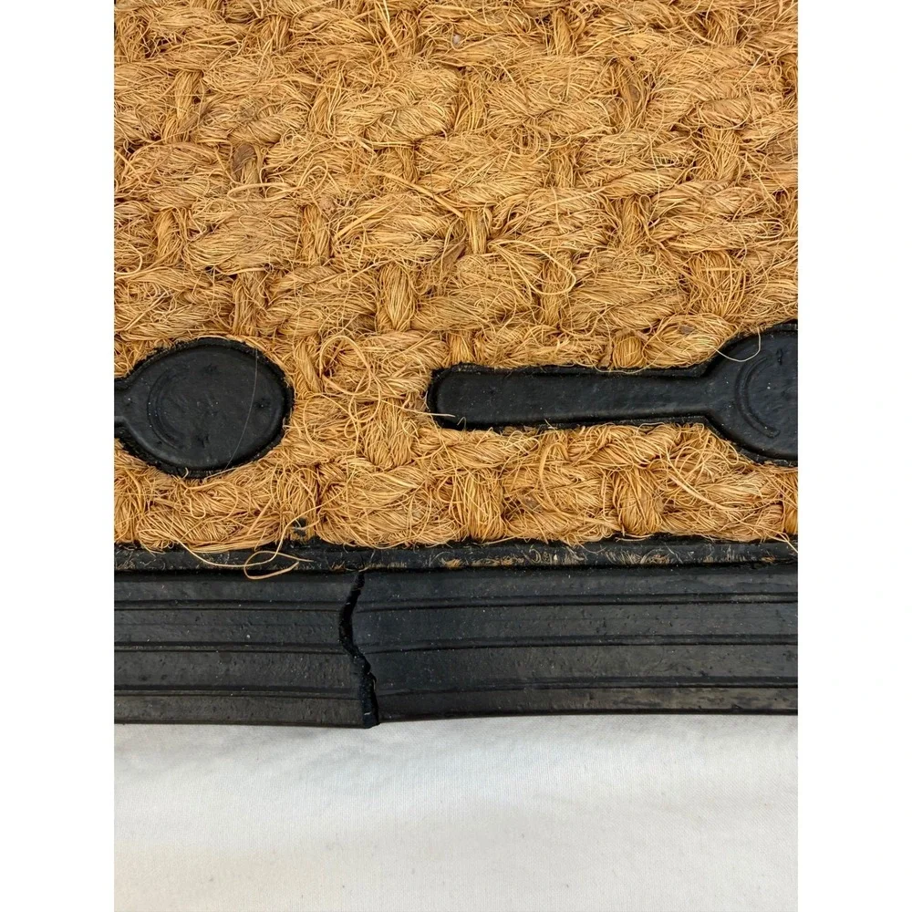 Pampered Chef Welcome Doormat Coir Rubber Backed Measuring Spoon Border 30x18